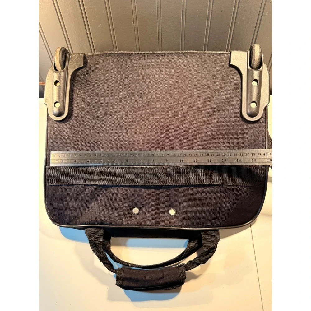 Protege Rolling Briefcase Black Nylon Laptop Bag Mobile Office Travel Carry On